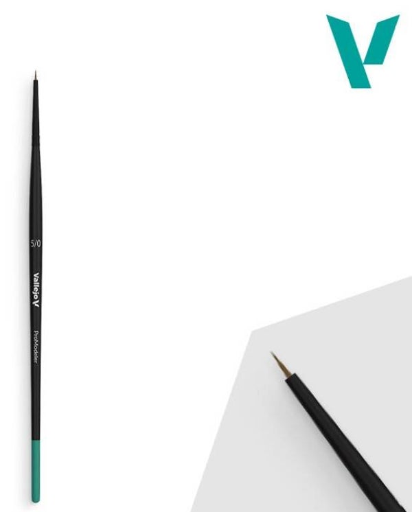 VALLEJO : BRUSH : REF : VALB01050 : PRO MODELER : Natural Hair Round Brush No. 5/0