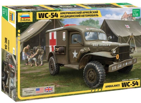 ZVEZDA : REF : 3711 : 1:35 : US : Dodge : WC-54 (WC Serie) (3/4 ton (G502)) (Ambulance)