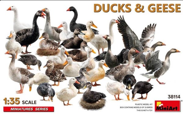 MINIART : REF : MINIART 38114 : 1:35 : Ducks & Geese (33 Fig.)