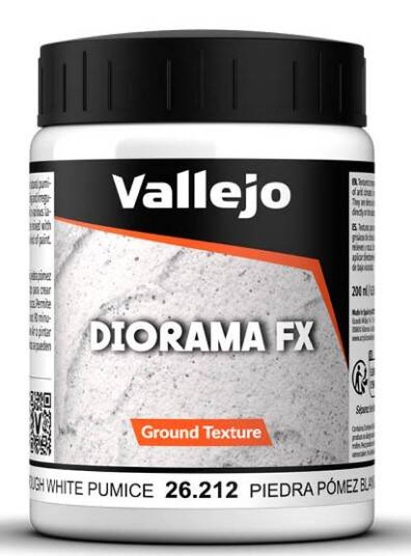 VALLEJO : REF : VAL26212 : DIORAMA EFFECTS : FX SERIE : GROUND TEXTURES : Rough White Pumice (200 ml)