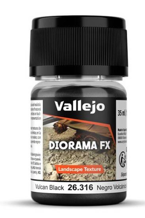 VALLEJO : REF : VAL26316 : DIORAMA EFFECTS : FX SERIE : LANDSCAPE TEXTURES : Vulcan Black 0.1-0.6 mm (50 g)