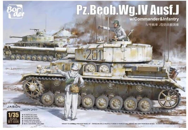BORDER MODEL : REF : BT 006 : 1/35 : German Pz.Beob.Wg.IV Ausf.J (With Commander & Infantry)