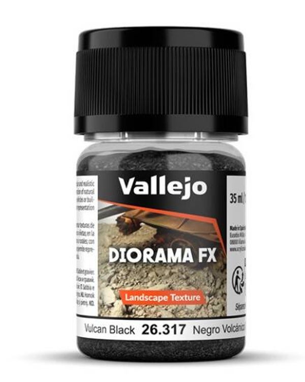VALLEJO : REF : VAL26317 : DIORAMA EFFECTS : FX SERIE : LANDSCAPE TEXTURES : Vulcan Black 0.1-2 mm (50 g)