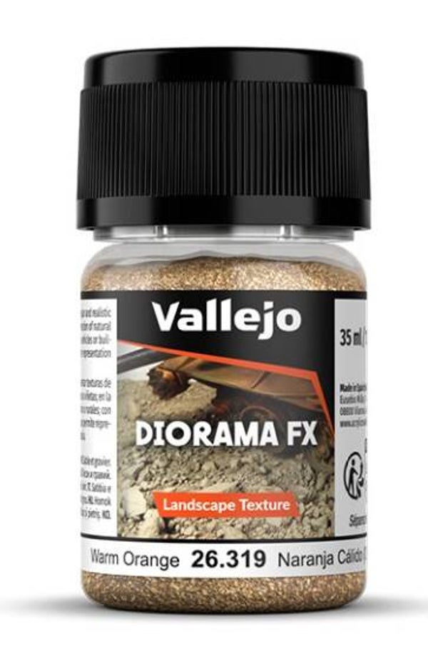 VALLEJO : REF : VAL26319 : DIORAMA EFFECTS : FX SERIE : LANDSCAPE TEXTURES : Warm Orange 0.1-0.6 mm (50 g)