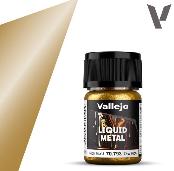 VALLEJO : REF : 70793 : LIQUID METAL COLOR SERIE : Rich Gold / Or Riche (35 ml)