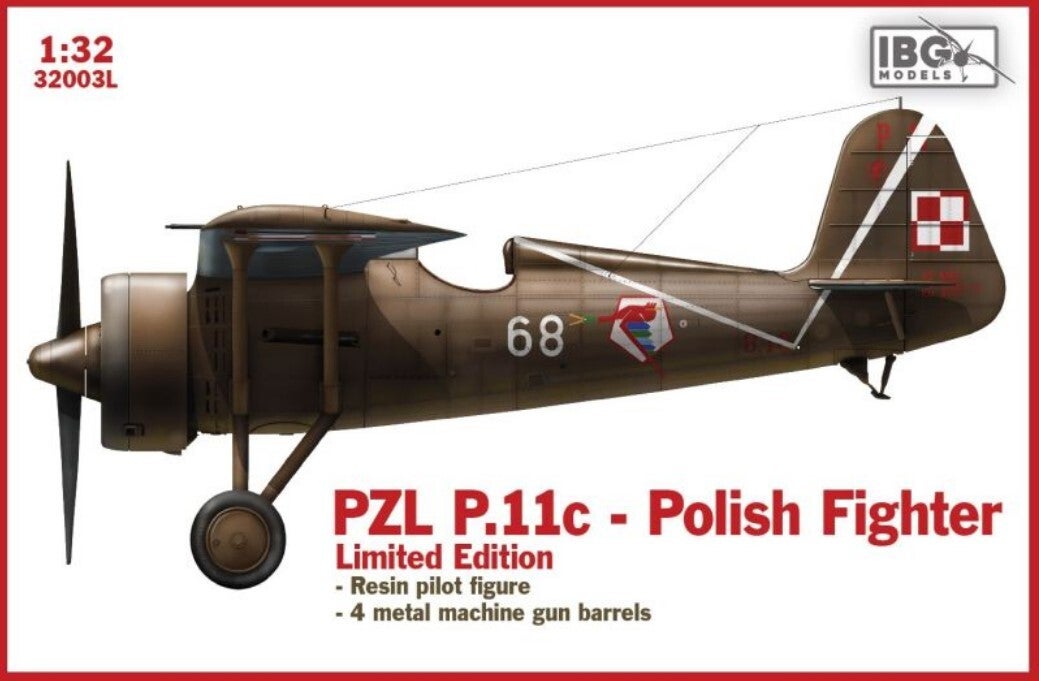 IBG MODELS : REF : IBG32003L : 1:32 : AIRCRAFT KIT : Poland : PZL : P.11c Fighter – LIMITED EDITION !