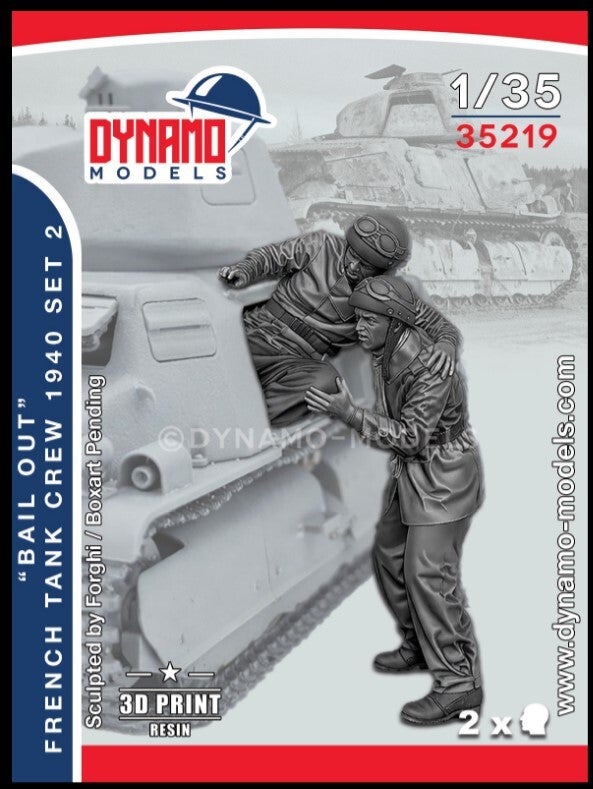 DYNAMO MODELS : REF : DYM-35219 : 1:35 : FIG : FRANCE : Tank Crew 1940 “Bail Out” (SET N 2) (2 Fig.)