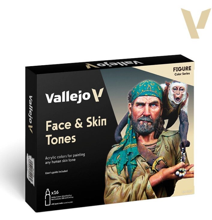 VALLEJO : REF : VAL70258 : MODEL COLOR SERIE : Face & Skin Tones (16) (BOX SET / COFFRET)
