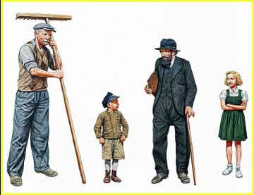 MASTER BOX LTD : REF : MB3567 : 1:35 : Civilians Western region WWII Era (4 Fig.)