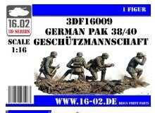 CUSTOM SCALE : 16.02 : REF : 3DF16009 : 1/16 ! FIG : 3D Printed Parts : German Pak 38/40 Geschützmannschaft (Equipe de Canonniers) (4 Fig.)