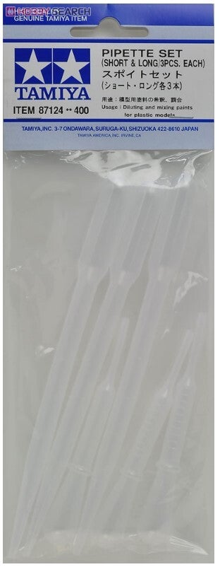TAMIYA : REF : 87124 : ACCESSORY : Pipette Set (Short & Long / 3 Pieces Each
