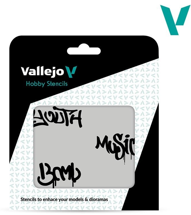 VALLEJO : REF : ST-LET003 : 1:35 : FOR DIORAMA : STENCIL / POCHOIR : Street Art N 1