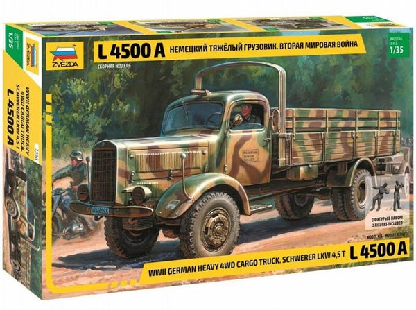 ZVEZDA : REF : 3596 : 1:35 : Gerrman : MERCEDES-BENZ : Heavy 4WD Cargo Truck L 4500 A (Diesel) (Schwerer LKW 4,5 t)