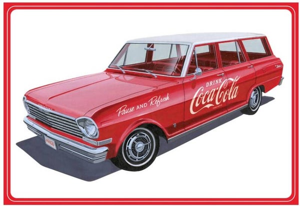 AMT : REF : AMT 1353 : 1:25 : US : CHEVROLET : Chevy II Nova Passenger Wagon (With Crates "Coke") (1963)