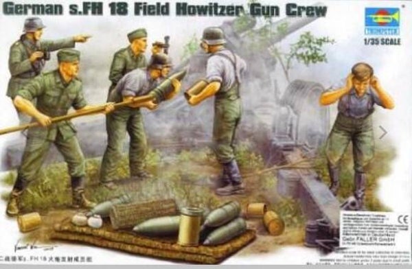TRUMPETER : REF : TRU00425 : 1:35 : German s.FH 18 Field Howitzer (Obusier) Gun Crew