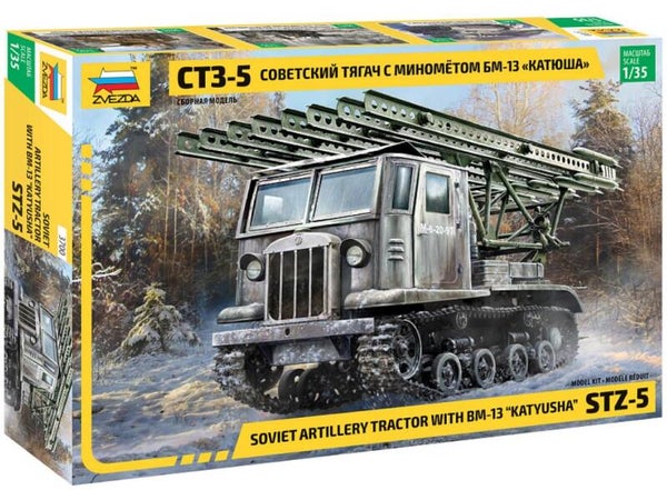 ZVEZDA : REF : 3700 : 1:35 : Soviet Artillery Tractor with BM-13 ("Katyusha") STZ-5