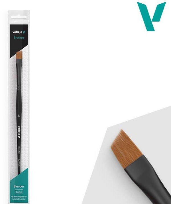 VALLEJO : BRUSH : REF : B05003 : BLENDER SERIE : Flat Angled Synthetic Brush (LARGE)