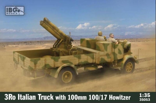 IBG MODELS : REF : IBG35053 : 1:35 : Italy : Lancia : 3Ro Italian Truck with 100mm 100/17 Howitzer