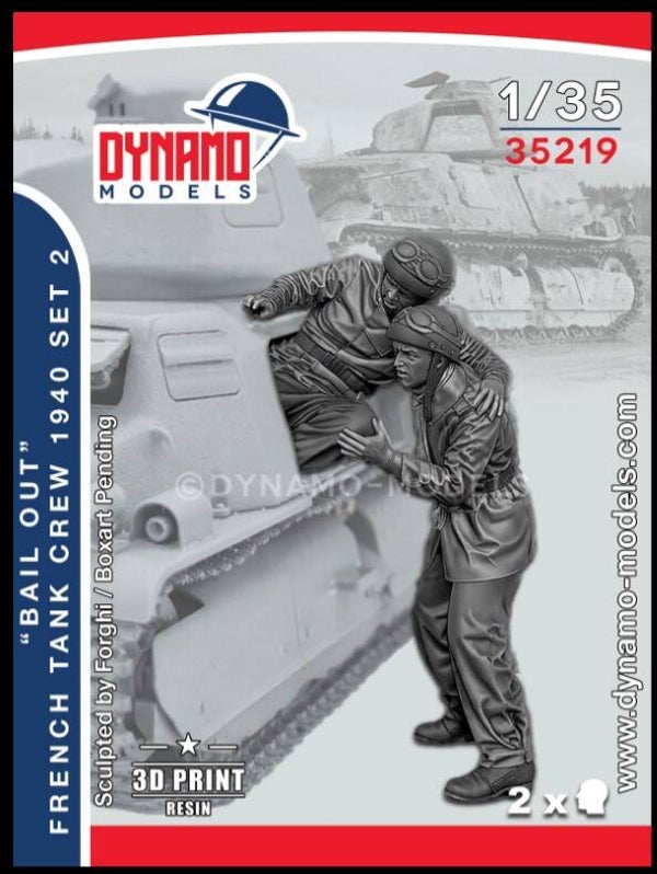 DYNAMO MODELS : REF : DYM-35219 : 1:35 : FIG : FRANCE : Tank Crew 1940 “Bail Out” (SET N 2) (2 Fig.)