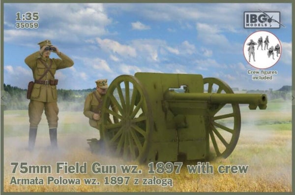 IBG MODELS : REF : IBG35059 : 1:35 : France : 75mm Field Gun Wz. 1897 (with crew)