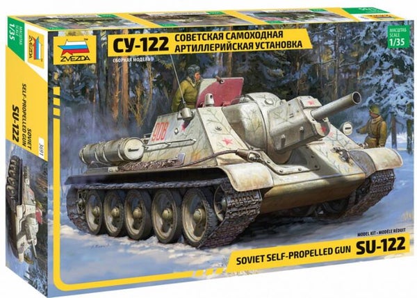 ZVEZDA : REF : 3691 : 1:35 : Soviet Self-Propelled Gun Su-122 (Obusier)