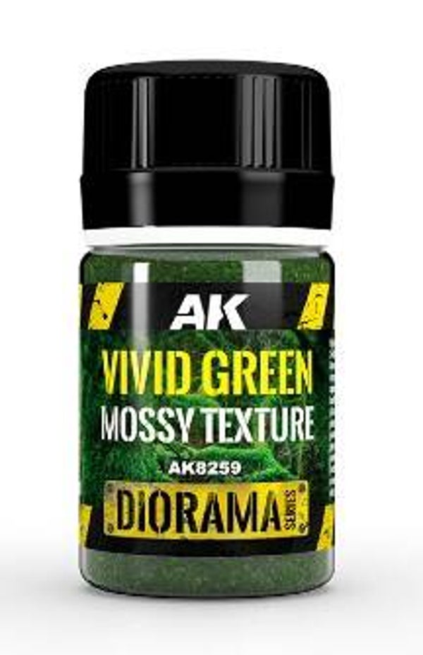 AK INTERACTIVE : REF : AK8259 : FOR DIORAMA : VEGETATION : VIVID GREEN MOSSY TEXTURE / TEXTURE MOUSSEUSE VERTE VIVE