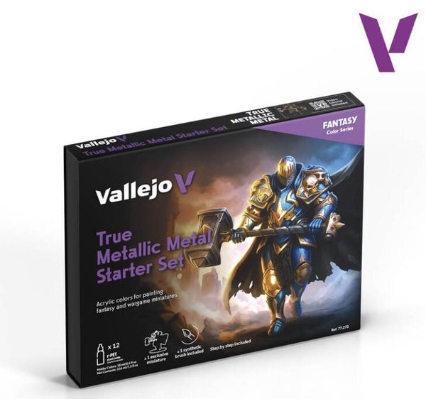 VALLEJO : REF : 77272 : TRUE METALLIC METAL (TMM) SERIE : True Metallic Metal (STARTER SET) (12 x 18 ml)