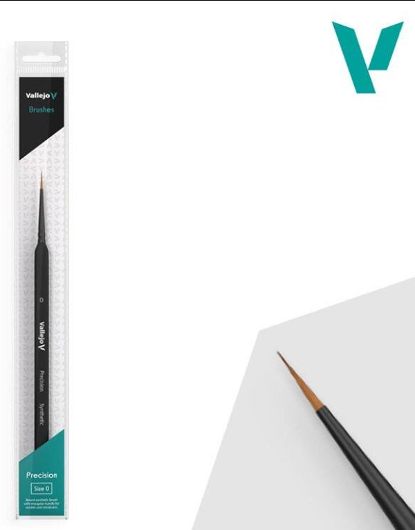 VALLEJO : BRUSH : REF : VALB03000 : PRECISION : Round Synthetic Brush Triangular No. 0