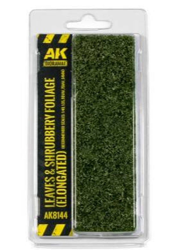 AK INTERACTIVE : REF : AK8144 : FOR DIORAMA : VEGETATION : LEAVES AND SHRUBBERY FOLIAGE (ELONGATED) / FEUILLAGE DE FEUILLES ET D'ARBUSTES (ALLONGE)