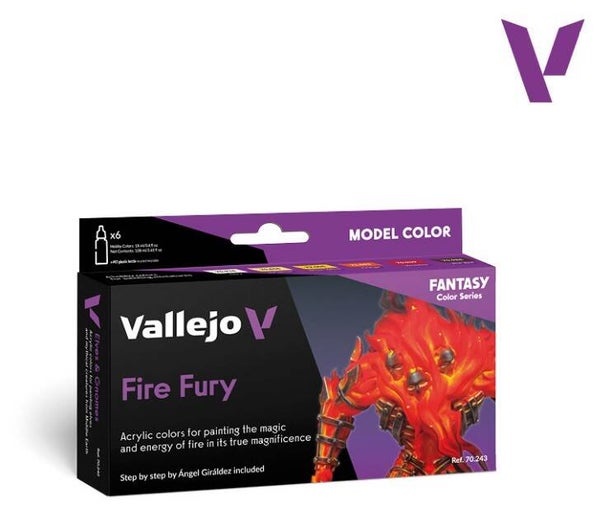 VALLEJO : REF : 70243 : MODEL COLOR SERIE : FANTASY : Fire Fury (6) (BOX SET / COFFRET)