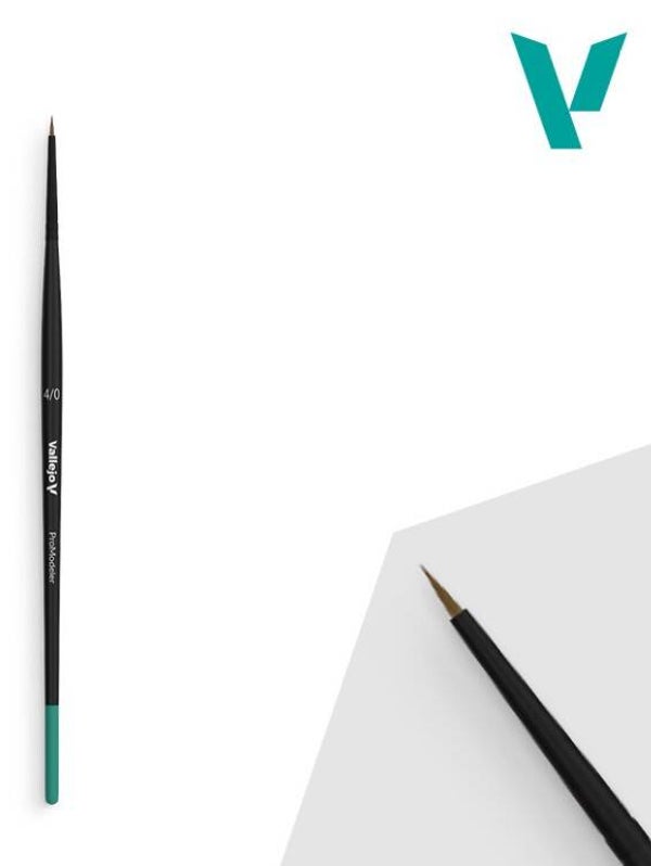 VALLEJO : BRUSH : REF : VALB01040 : PRO MODELER : Natural Hair Round Brush No. 4/0