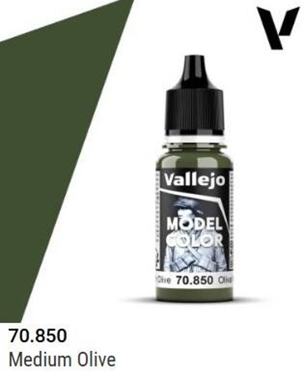 VALLEJO : REF : 70850 : MODEL COLOR SERIE : Medium Olive / Vert Olive Moyen (18 ml)