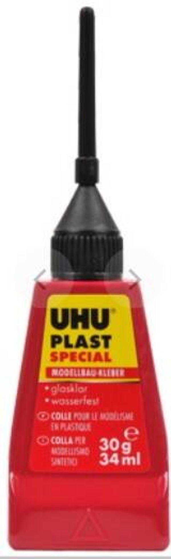 UHU : REF : PLASTAIG : UHU Plast Special colle a maquette aiguille 30ml / 34 gr. (Polystyrène)