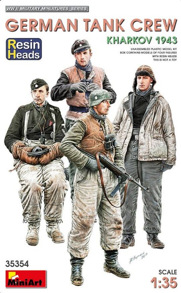 MINIART : REF : MINIART 35354 : 1:35 : German Tank Crew (Kharkov 1943) (4.Fig) (RESIN HEADS)