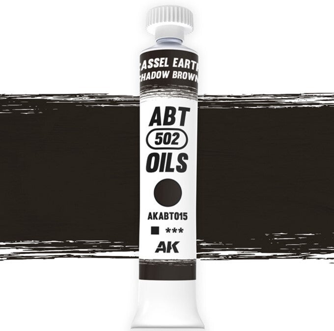 AK INTERACTIVE : REF : AKABT015 : ABT 502 SERIE (OIL / HUILE) : Cassel Earth / Shadow Brown (Terre de Cassel / Brun Ombré) (20ml)