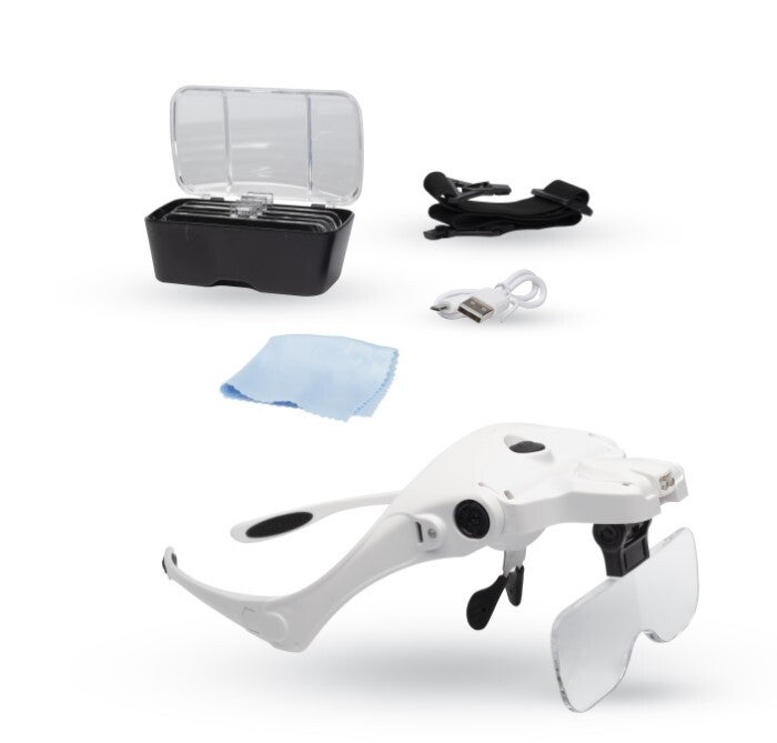 SHESTO : (LIGHTCRAFT) : REF : LC1780USB : HEADBAND MAGNIFIER (LOUPE SERRE-TETE) : Kit LED with 5 Lens Magnifier (USB !)