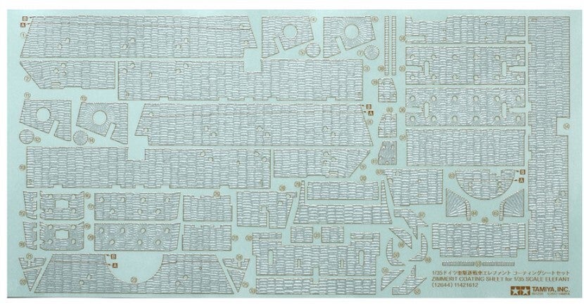TAMIYA : REF : 12644 : TOOL / OUTILLAGE : ZIMMERIT COATING SHEET for 1/35 SCALE : ELEFANT (Sd.Kfz. 184)