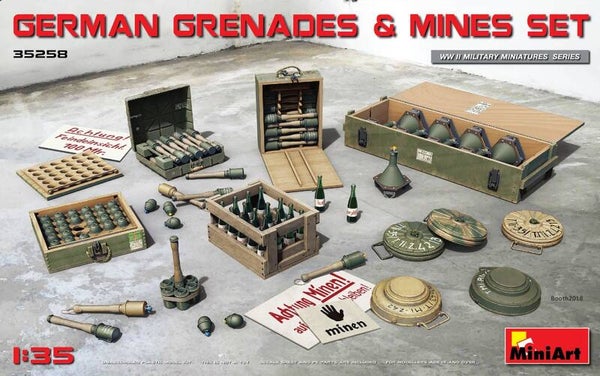 MINIART : REF : MINIART 35258 : 1:35 : ACCESSORY : German Grenades & Mines Set