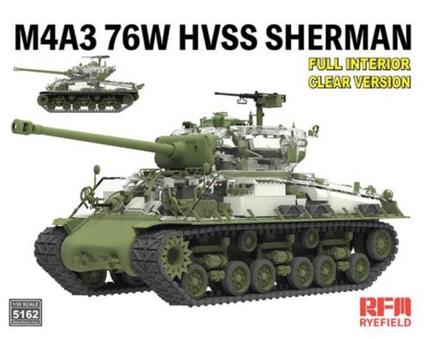 RYE FIELD MODEL (RFM) : REF : 5162 : 1:35 : US : M4A3 76W HVSS Sherman Late (Full Interior / CLEAR Version)