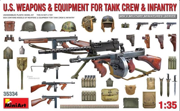 MINIART : REF : MINIART 35334 : 1:35 : ACCESSORY : U.S. Weapons & Equipment for Tank Crew & Infantry