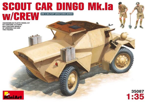 MINIART : REF : MINIART35087 : 1:35 : SCOUT CAR DINGO Mk.1a w/CREW