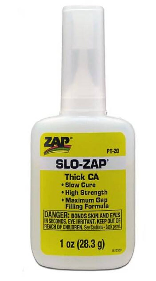 ZAP : REF : ZAPPT20 : ZAP Slo-Zap CA 1oz ( 28,3g) ("Colle épaisse Lente à Haute Viscosité")