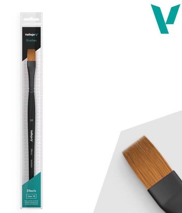 VALLEJO : BRUSH : REF : VALB04010 : EFFECTS : Flat Rectangular Synthetic Brush No. 10