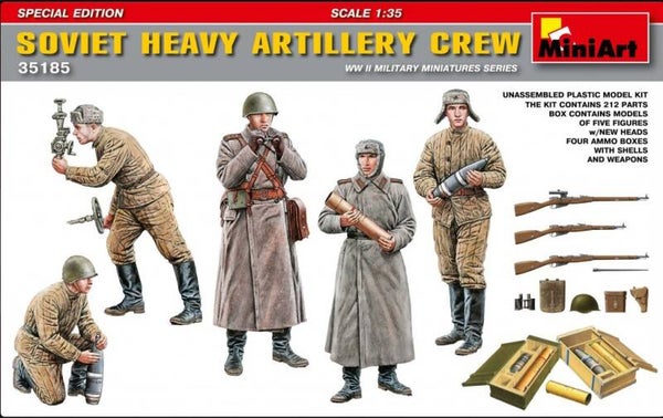 MINIART : REF : MINIART 35185 : 1:35 : SOVIET : Soviet Heavy Artillery Crew (5 Fig.) (SPECIAL EDITION)