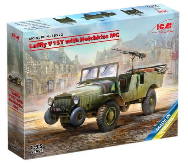 ICM : REF : 35572 : 1:35 : FRANCE : LAFFLY : Laffly V15T Artillery (Tractor) with Hotchkiss Machine Gun