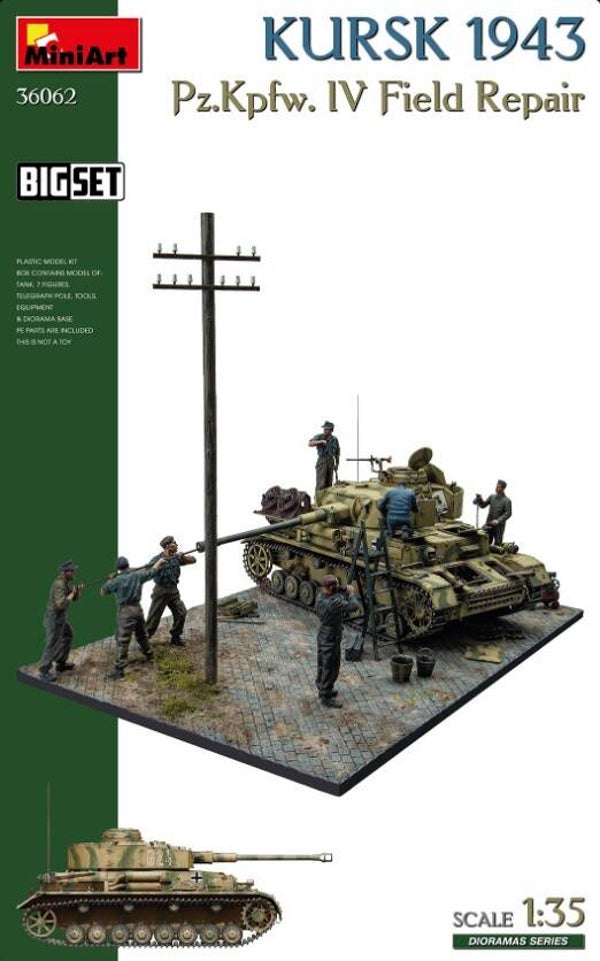 MINIART : REF : MINIART36062 : 1:35 : DIORAMAS SERIES : German Pz.Kpfw. IV Field Repair. (Kursk 1943) (BIG SET)