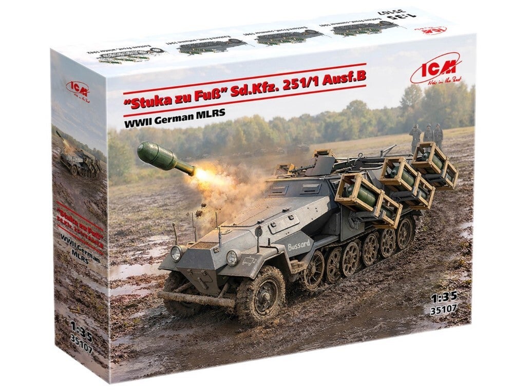 ICM : REF : 35107 : 1:35 : German Sd.Kfz. 251/1 Ausf.B (MLRS) ("“Stuka zu Fuß”" /"Stuka sur Pied")
