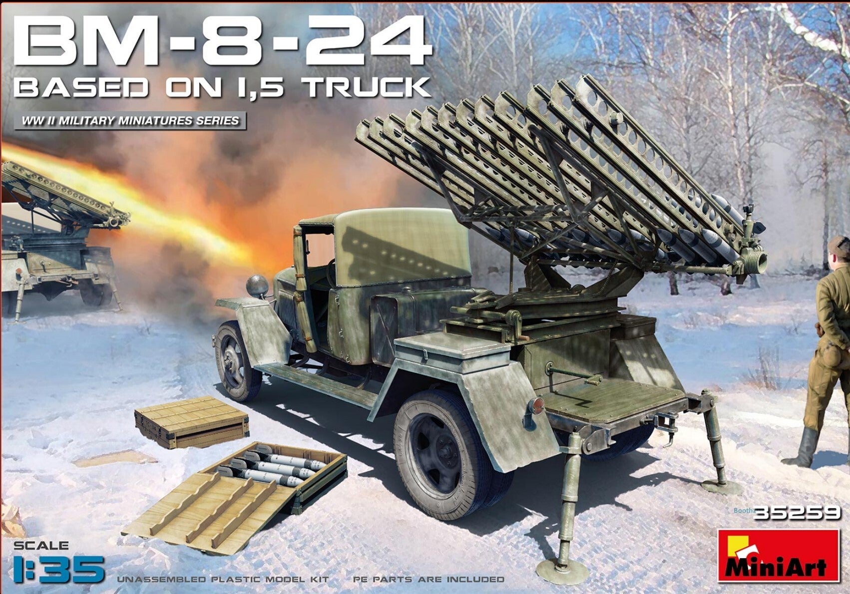 MINIART : REF : MINIART 35259 : 1:35 : Soviet : BM-8-24 (Katyusha) Based on 1,5t Truck