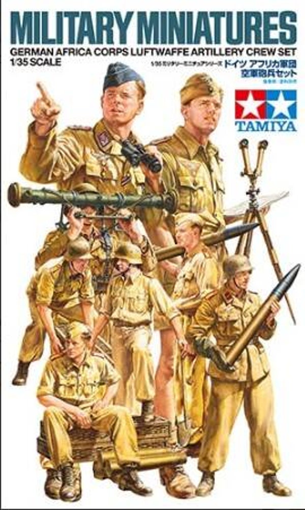 TAMIYA : REF : 35343 : 1:35 : German Africa Corps Luftwaffe Artillery Crew Set (DAK) (8 Fig.)