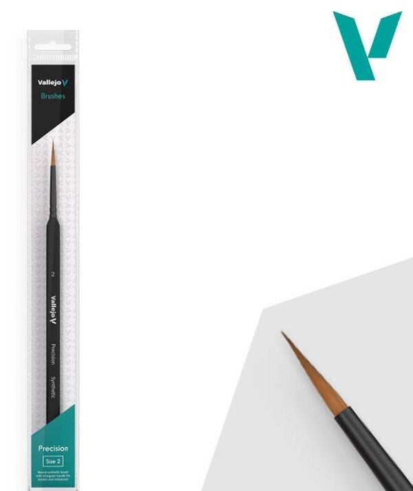 VALLEJO : BRUSH : REF : VALB03002 : PRECISION : Round Synthetic Brush Triangular No. 2
